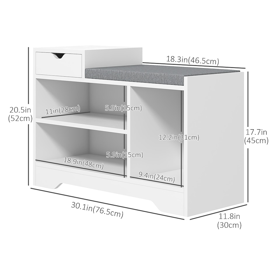 Image 929672_ALTMORE10.jpg, Product 929-672 / Price $90.74 - $99.99, HOMCOM Upholstered Entryway Shoe Bench with Open Shelf from HOMCOM on TSC.ca's Home & Garden department