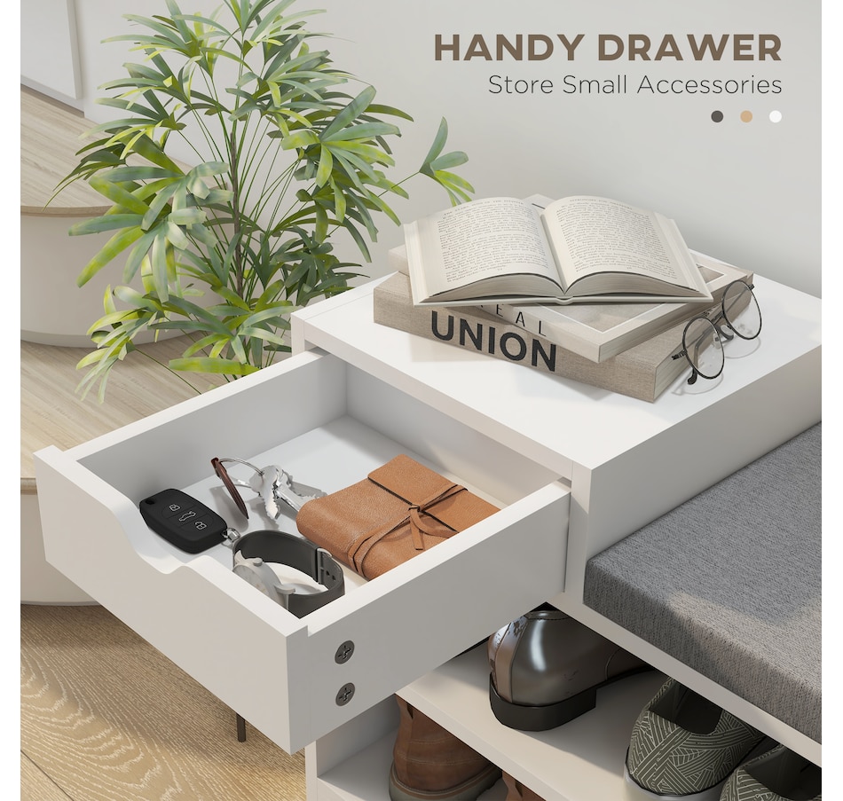 Image 929672_ALTMORE12.jpg, Product 929-672 / Price $90.74 - $99.99, HOMCOM Upholstered Entryway Shoe Bench with Open Shelf from HOMCOM on TSC.ca's Home & Garden department