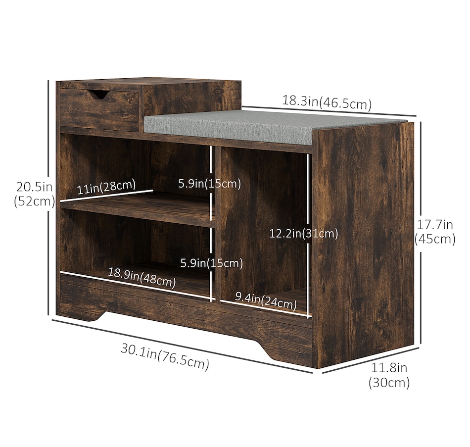 Image 929672_ALTMORE18.jpg, Product 929-672 / Price $90.74 - $99.99, HOMCOM Upholstered Entryway Shoe Bench with Open Shelf from HOMCOM on TSC.ca's Home & Garden department