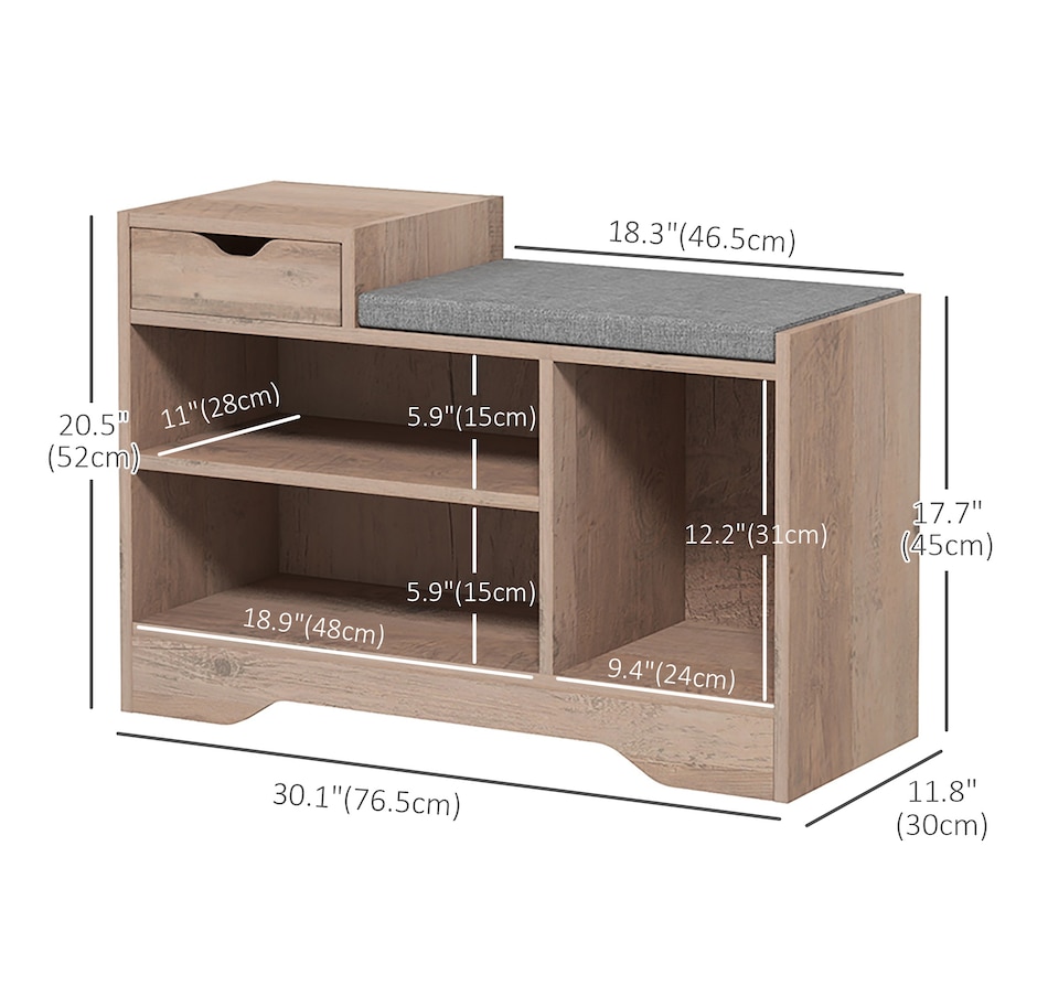 Image 929672_ALTMORE2.jpg, Product 929-672 / Price $90.74 - $99.99, HOMCOM Upholstered Entryway Shoe Bench with Open Shelf from HOMCOM on TSC.ca's Home & Garden department