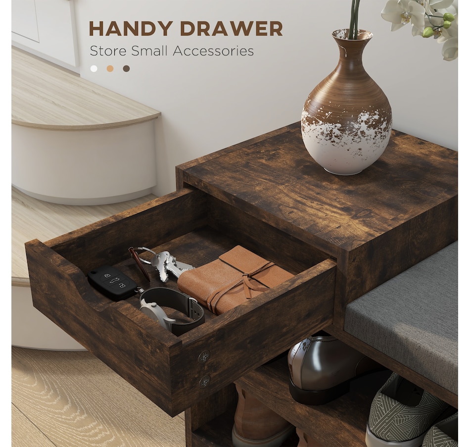 Image 929672_ALTMORE20.jpg, Product 929-672 / Price $90.74 - $99.99, HOMCOM Upholstered Entryway Shoe Bench with Open Shelf from HOMCOM on TSC.ca's Home & Garden department