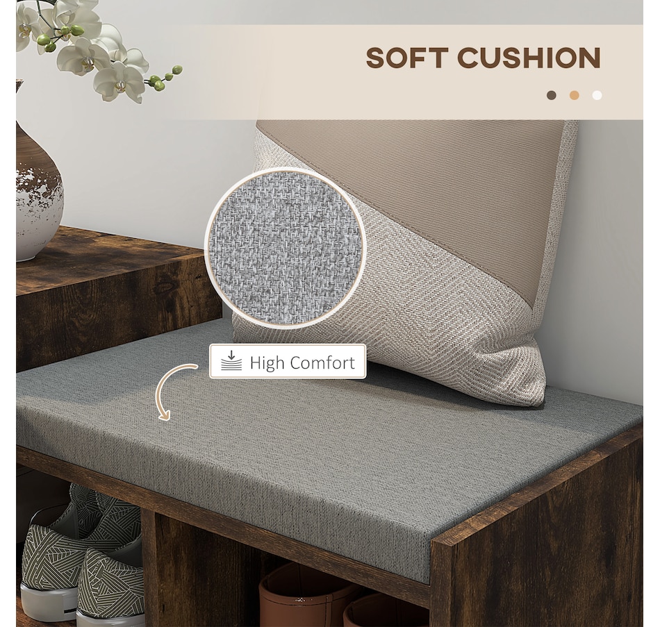 Image 929672_ALTMORE21.jpg, Product 929-672 / Price $90.74 - $99.99, HOMCOM Upholstered Entryway Shoe Bench with Open Shelf from HOMCOM on TSC.ca's Home & Garden department