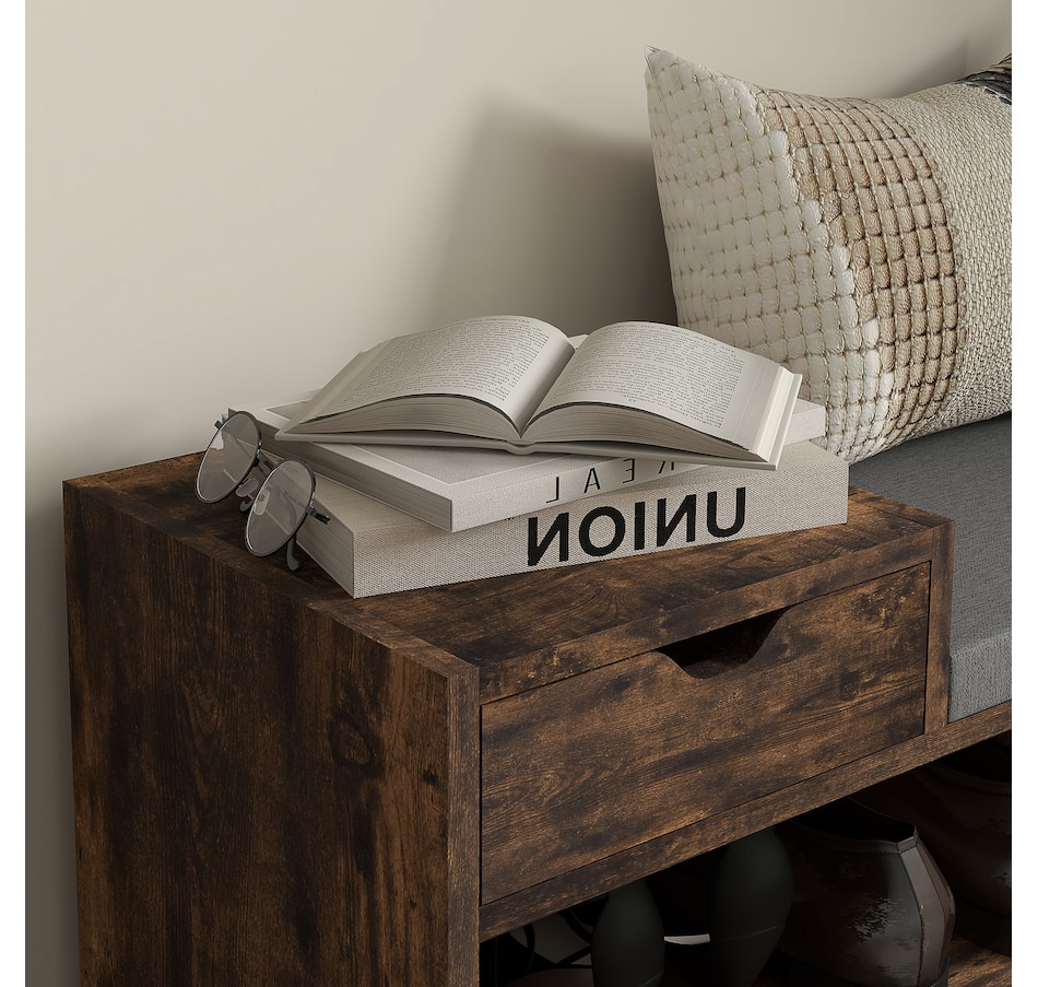Image 929672_ALTMORE23.jpg, Product 929-672 / Price $90.74 - $99.99, HOMCOM Upholstered Entryway Shoe Bench with Open Shelf from HOMCOM on TSC.ca's Home & Garden department