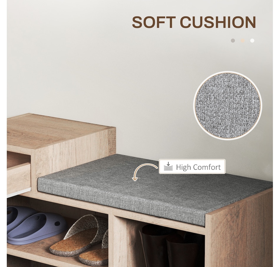 Image 929672_ALTMORE5.jpg, Product 929-672 / Price $90.74 - $99.99, HOMCOM Upholstered Entryway Shoe Bench with Open Shelf from HOMCOM on TSC.ca's Home & Garden department