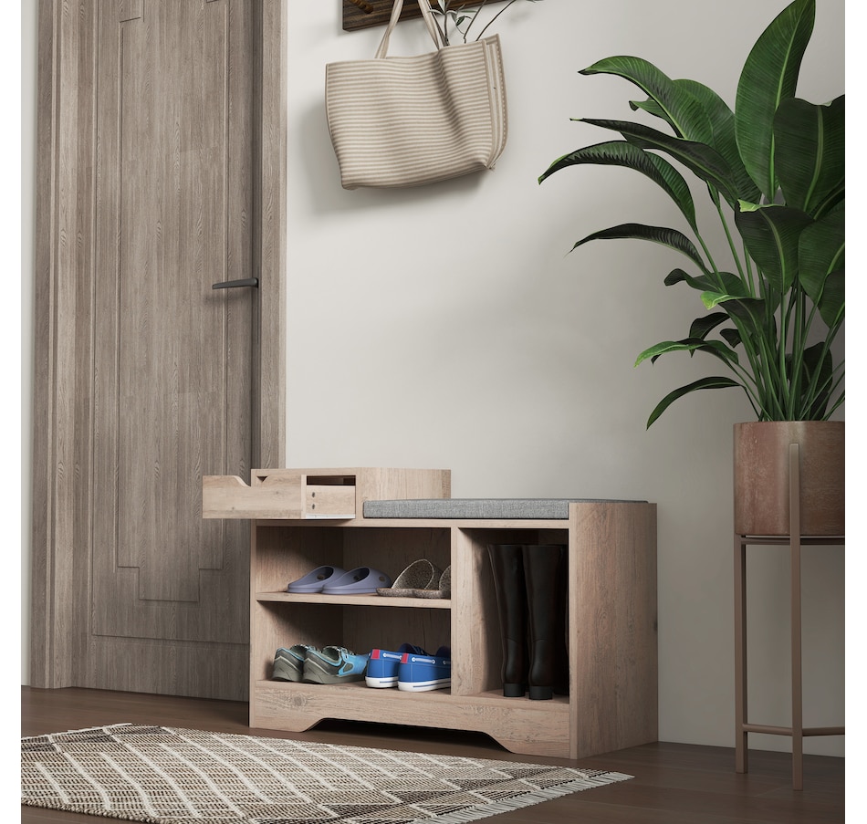 Image 929672_ALTMORE6.jpg, Product 929-672 / Price $90.74 - $99.99, HOMCOM Upholstered Entryway Shoe Bench with Open Shelf from HOMCOM on TSC.ca's Home & Garden department