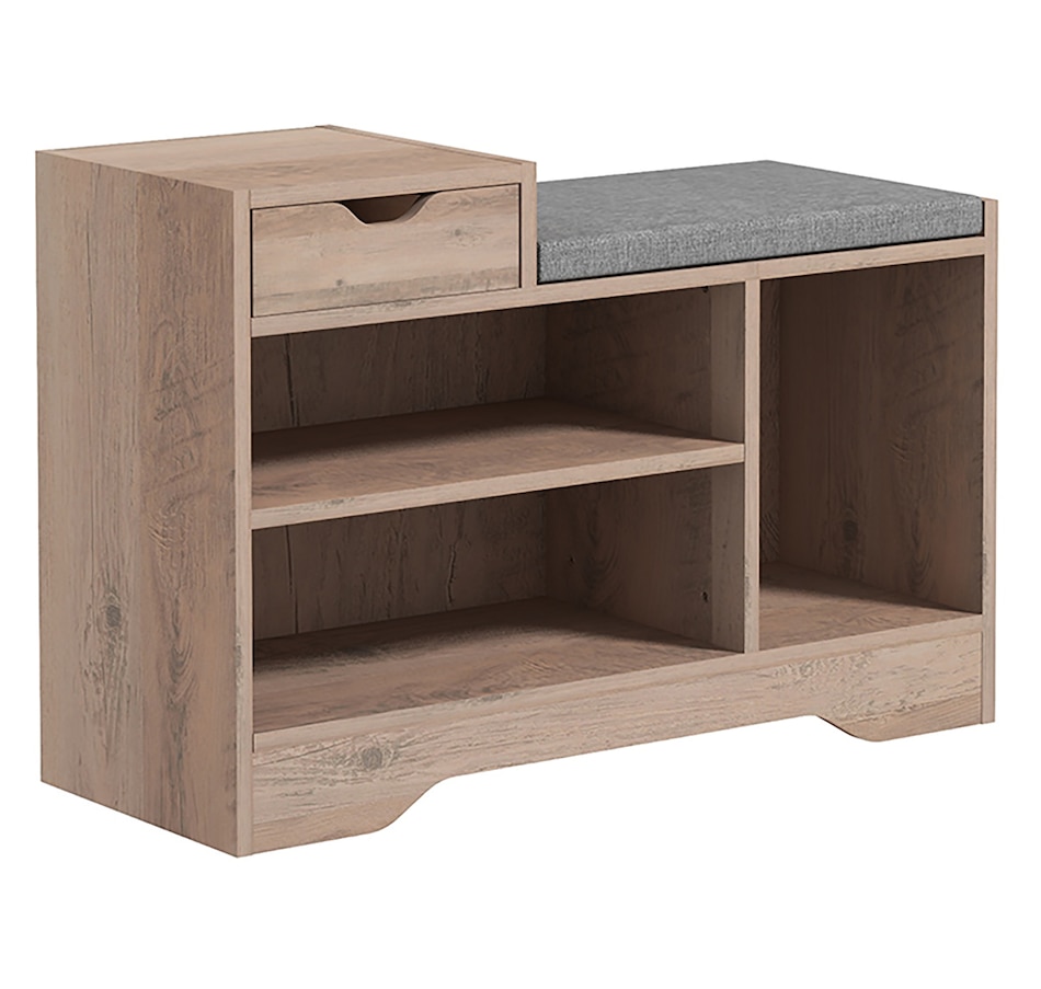 Image 929672_ST01.jpg, Product 929-672 / Price $90.74 - $99.99, HOMCOM Upholstered Entryway Shoe Bench with Open Shelf from HOMCOM on TSC.ca's Home & Garden department