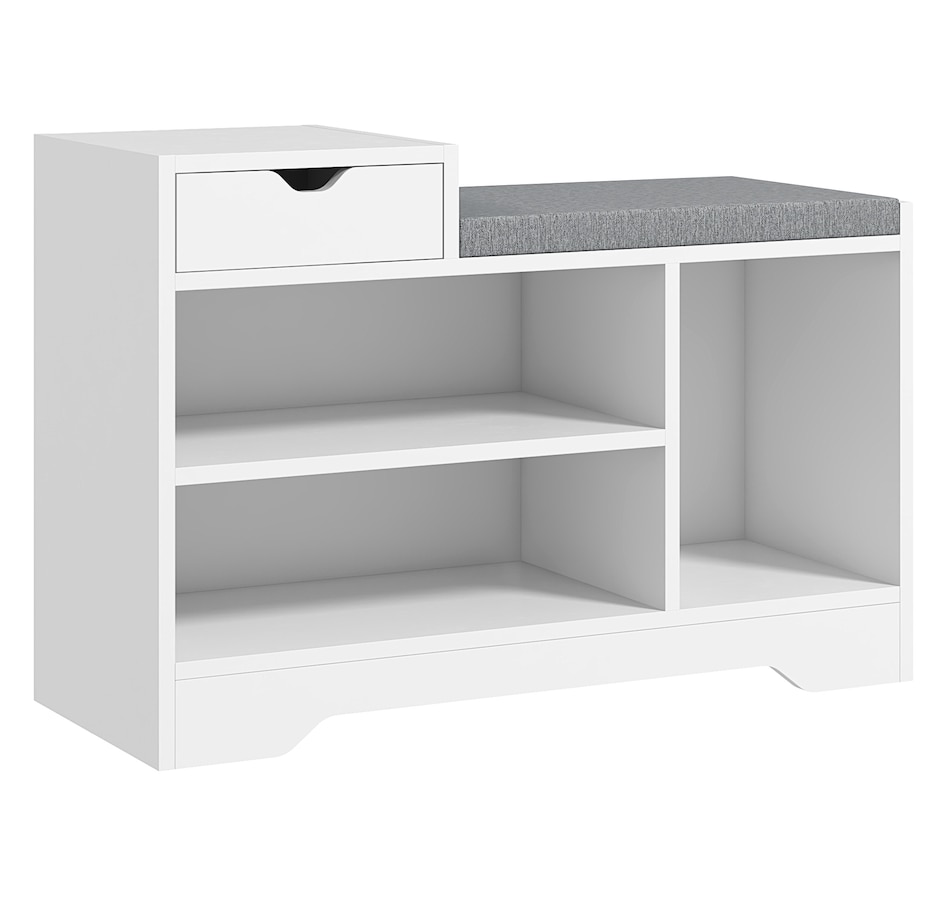 Image 929672_ST02.jpg, Product 929-672 / Price $90.74 - $99.99, HOMCOM Upholstered Entryway Shoe Bench with Open Shelf from HOMCOM on TSC.ca's Home & Garden department