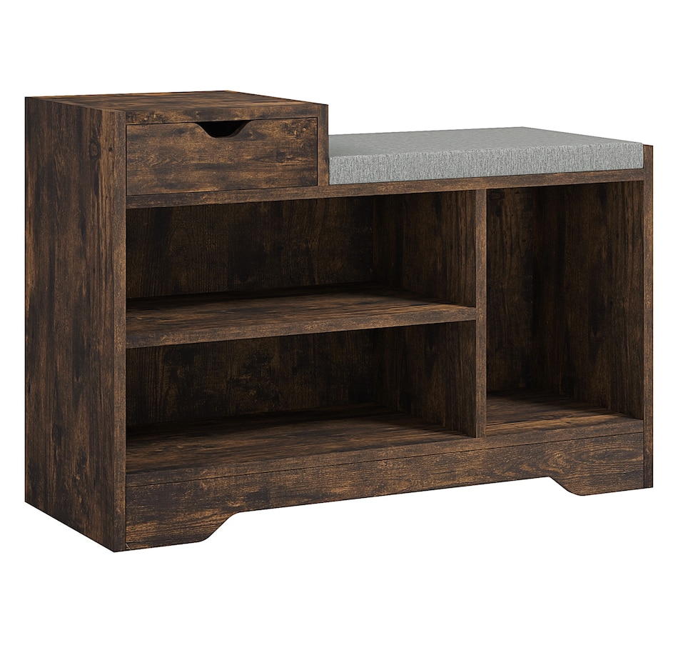 Image 929672_ST03.jpg, Product 929-672 / Price $90.74 - $99.99, HOMCOM Upholstered Entryway Shoe Bench with Open Shelf from HOMCOM on TSC.ca's Home & Garden department