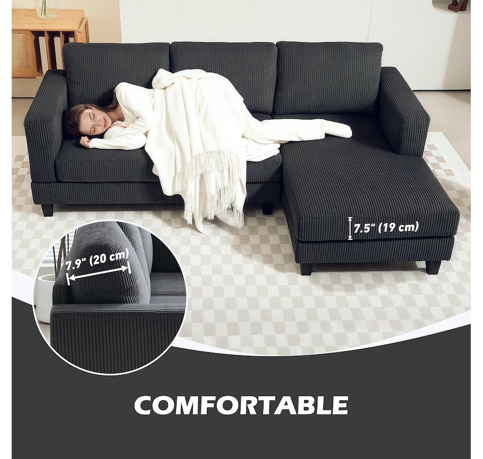 Image 929673_ALTMORE14.jpg, Product 929-673 / Price $549.99, HOMCOM L Shape Sofa with Chaise Lounge Fabric 3 Seater Corner Sofa from HOMCOM on TSC.ca's Home & Garden department