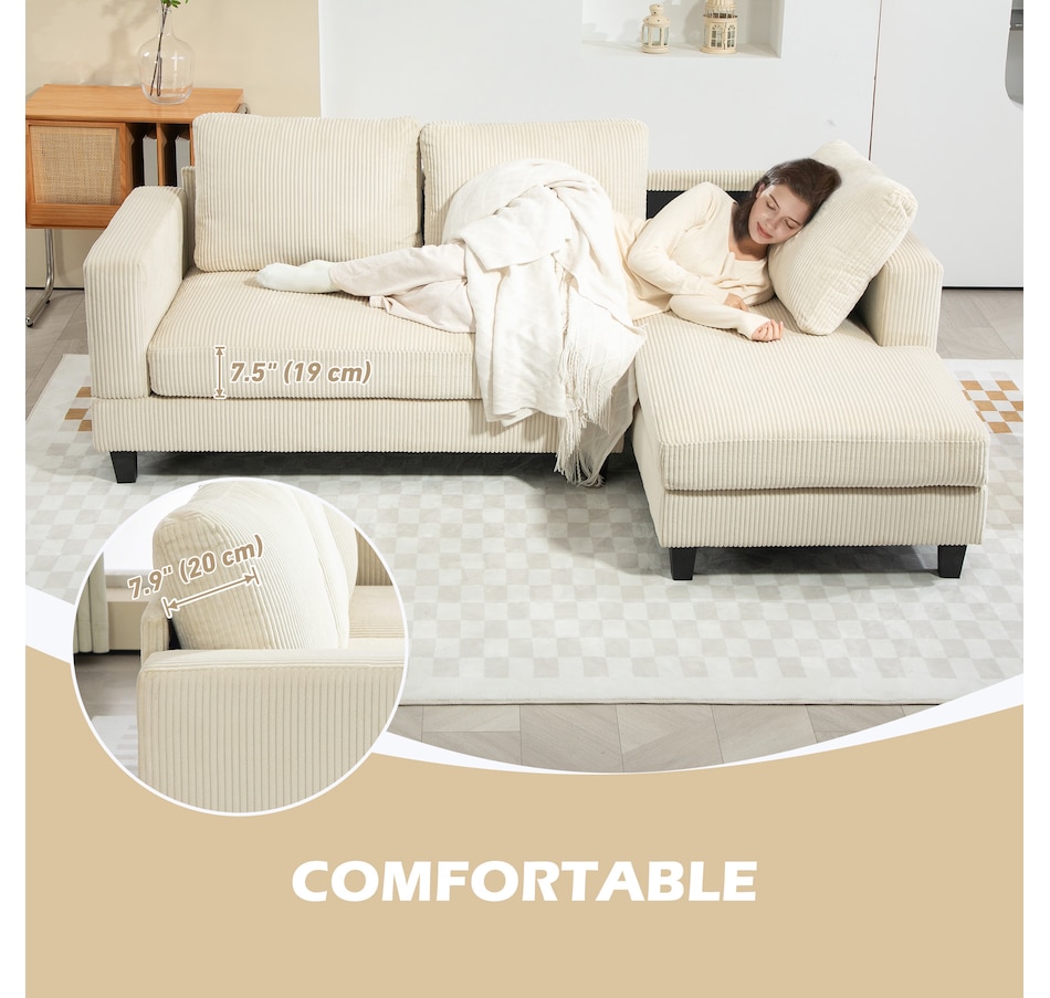 Image 929673_ALTMORE6.jpg, Product 929-673 / Price $549.99, HOMCOM L Shape Sofa with Chaise Lounge Fabric 3 Seater Corner Sofa from HOMCOM on TSC.ca's Home & Garden department