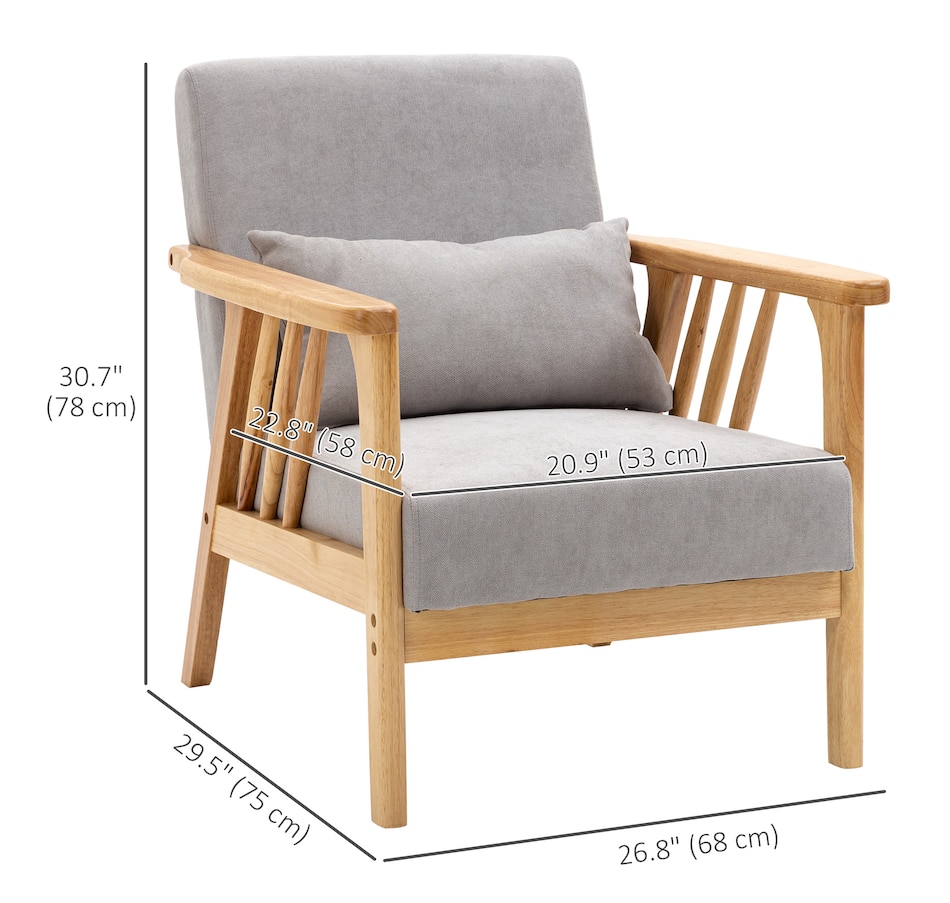 Image 929677_ALTMORE10.jpg, Product 929-677 / Price $169.99, HOMCOM Accent Chairs with Pillow, Cushioned Seat and Back, Arm Chair from HOMCOM on TSC.ca's Home & Garden department