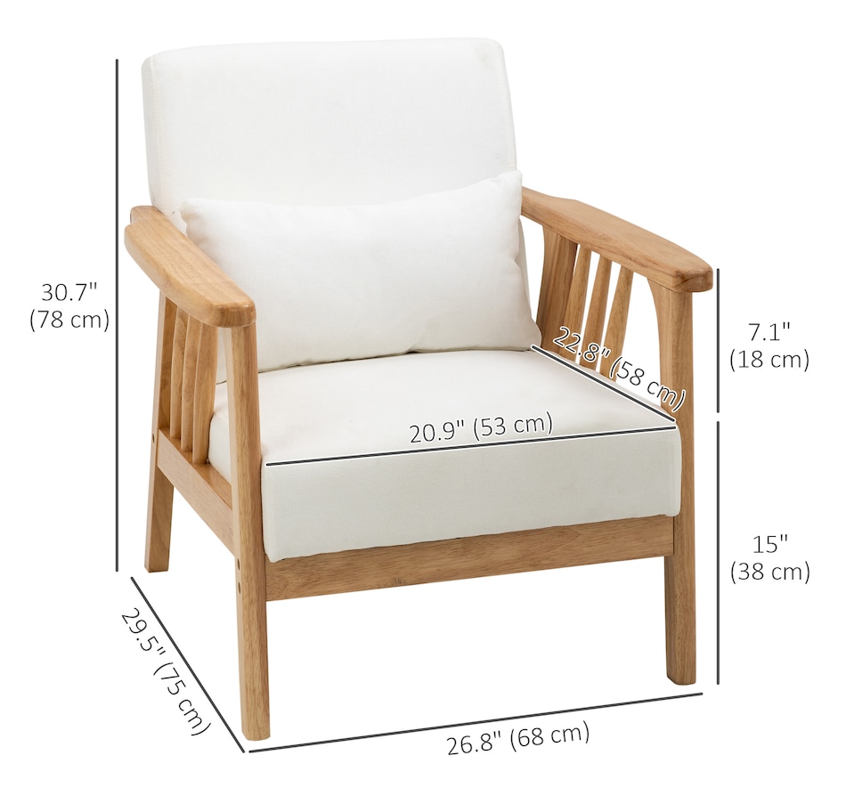 Image 929677_ALTMORE2.jpg, Product 929-677 / Price $169.99, HOMCOM Accent Chairs with Pillow, Cushioned Seat and Back, Arm Chair from HOMCOM on TSC.ca's Home & Garden department