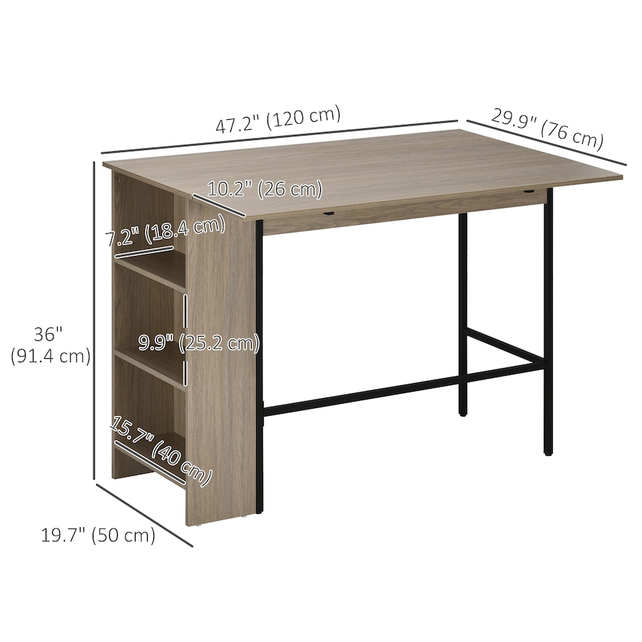 Image 929684_ALTMORE10.jpg, Product 929-684 / Price $149.99 - $154.99, HOMCOM Extendable Bar Table with Storage Foldable Counter Height Table from HOMCOM on TSC.ca's Home & Garden department