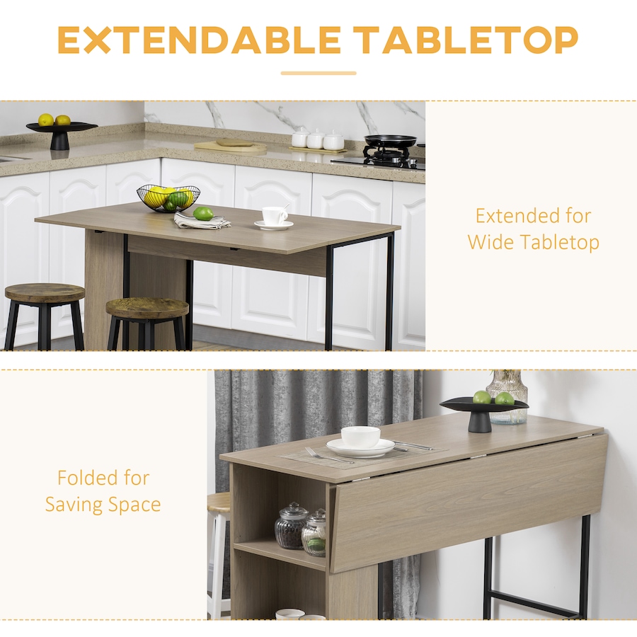 Image 929684_ALTMORE11.jpg, Product 929-684 / Price $149.99 - $154.99, HOMCOM Extendable Bar Table with Storage Foldable Counter Height Table from HOMCOM on TSC.ca's Home & Garden department