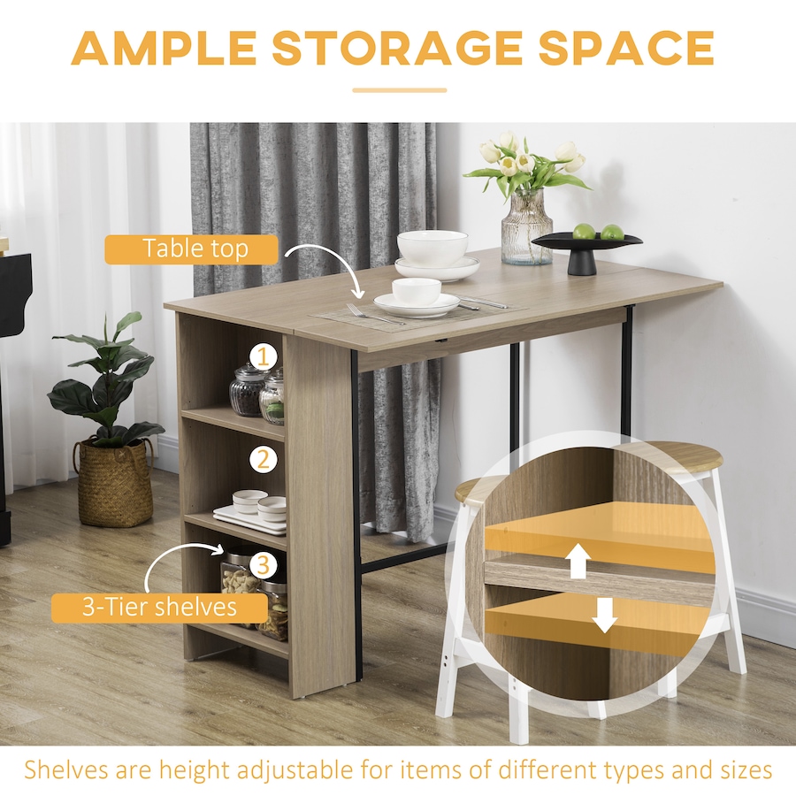 Image 929684_ALTMORE12.jpg, Product 929-684 / Price $149.99 - $154.99, HOMCOM Extendable Bar Table with Storage Foldable Counter Height Table from HOMCOM on TSC.ca's Home & Garden department