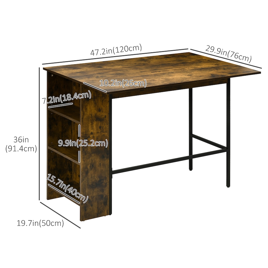 Image 929684_ALTMORE2.jpg, Product 929-684 / Price $149.99 - $154.99, HOMCOM Extendable Bar Table with Storage Foldable Counter Height Table from HOMCOM on TSC.ca's Home & Garden department