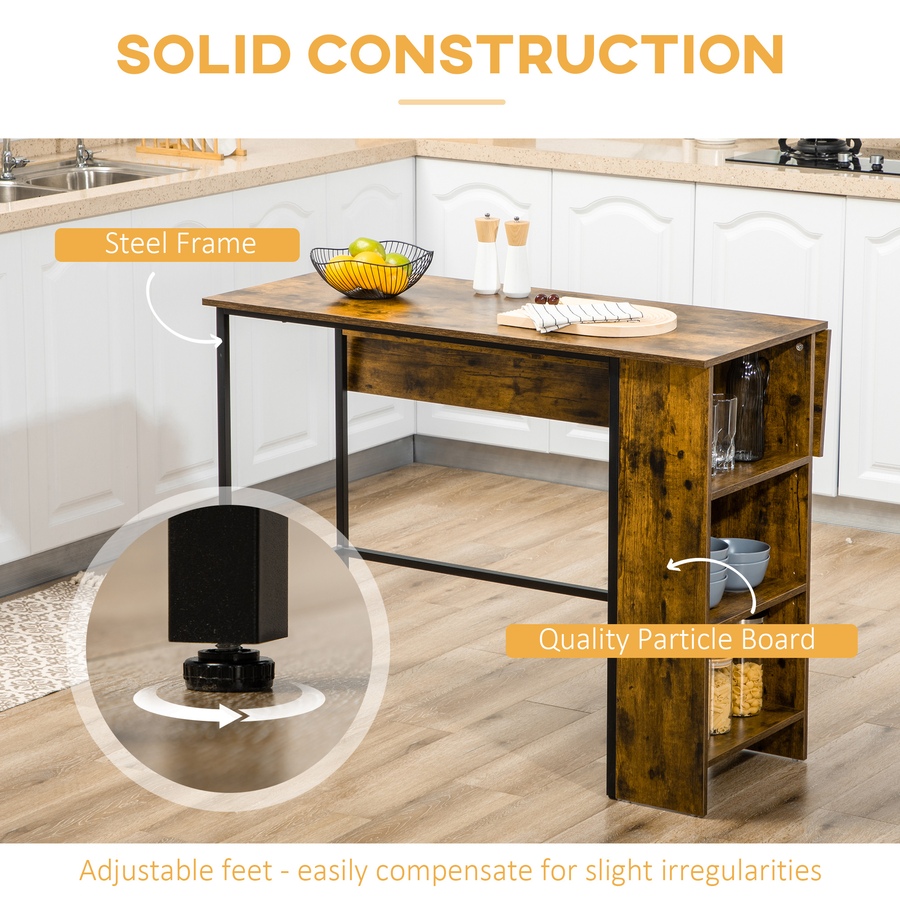 Image 929684_ALTMORE5.jpg, Product 929-684 / Price $149.99 - $154.99, HOMCOM Extendable Bar Table with Storage Foldable Counter Height Table from HOMCOM on TSC.ca's Home & Garden department