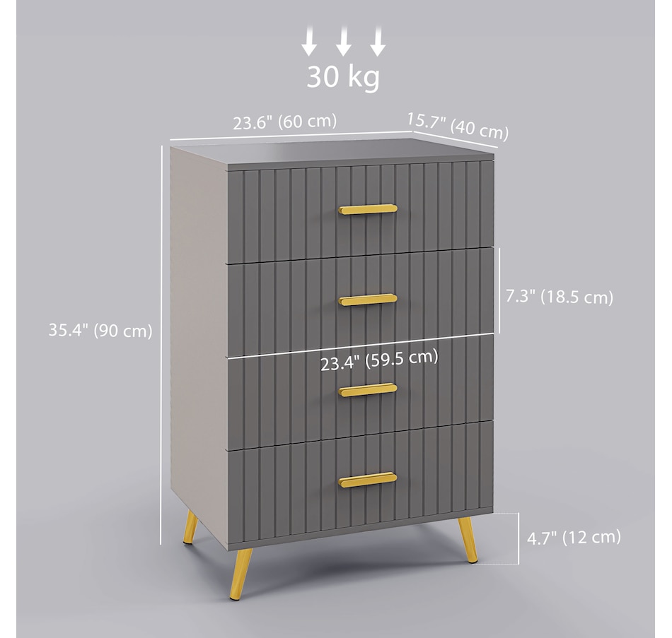 Image 929686_ALTMORE16.jpg, Product 929-686 / Price $99.99 - $149.99, HOMCOM Bedroom Chest of Drawers, Drawer Dresser with Aluminium Legs from HOMCOM on TSC.ca's Home & Garden department
