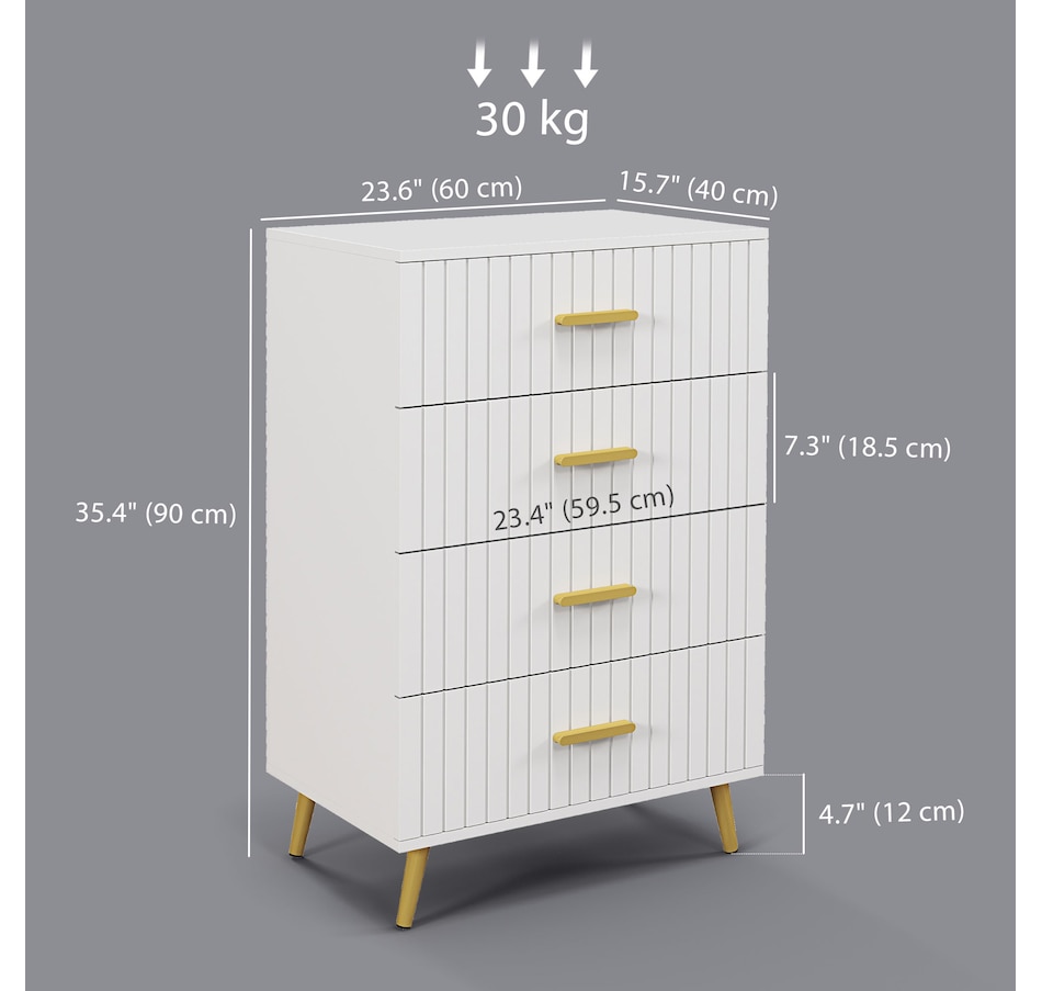 Image 929686_ALTMORE2.jpg, Product 929-686 / Price $99.99 - $149.99, HOMCOM Bedroom Chest of Drawers, Drawer Dresser with Aluminium Legs from HOMCOM on TSC.ca's Home & Garden department
