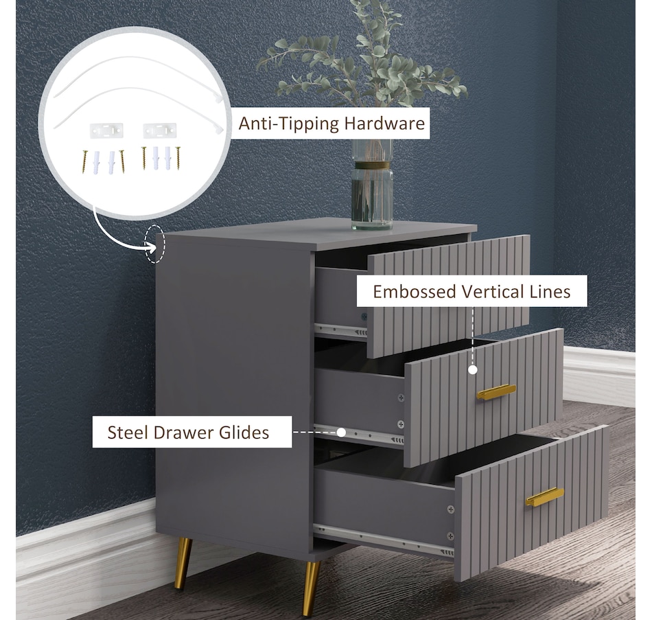 Image 929686_ALTMORE26.jpg, Product 929-686 / Price $99.99 - $149.99, HOMCOM Bedroom Chest of Drawers, Drawer Dresser with Aluminium Legs from HOMCOM on TSC.ca's Home & Garden department