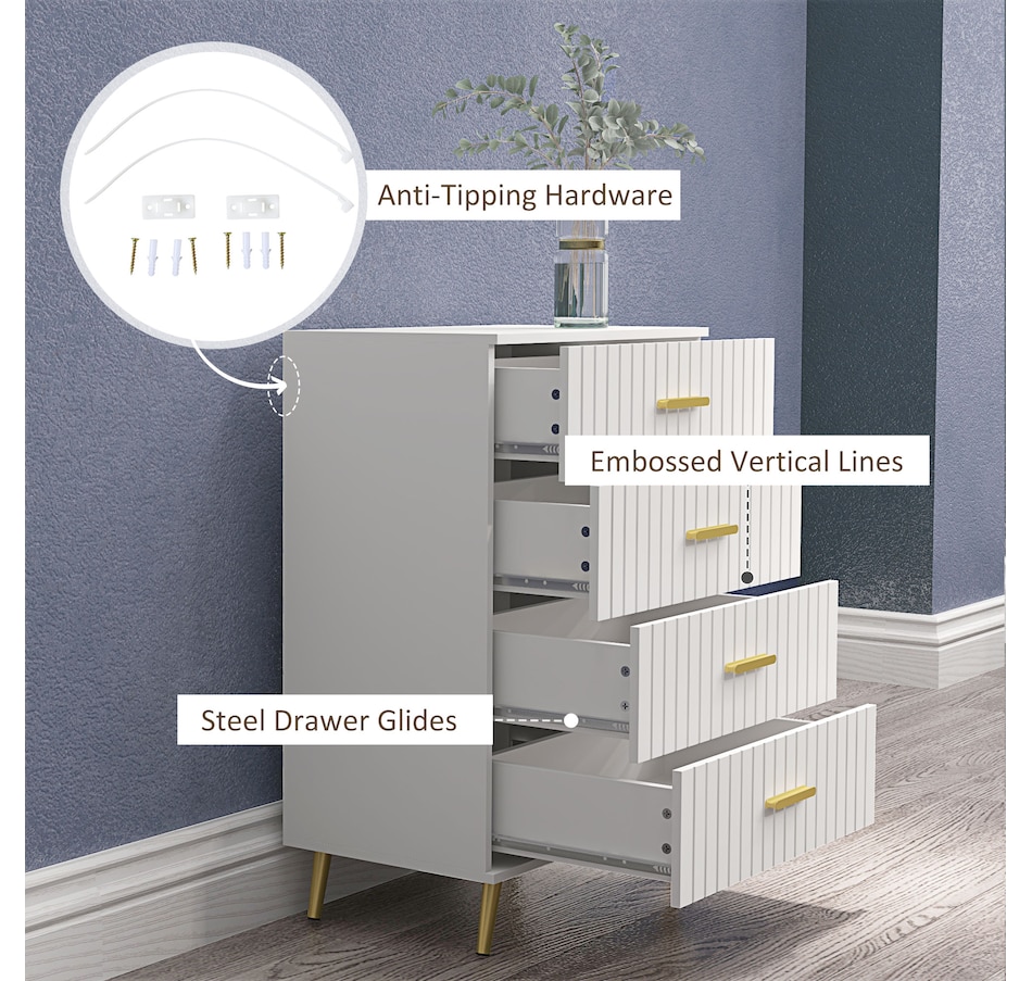 Image 929686_ALTMORE5.jpg, Product 929-686 / Price $99.99 - $149.99, HOMCOM Bedroom Chest of Drawers, Drawer Dresser with Aluminium Legs from HOMCOM on TSC.ca's Home & Garden department