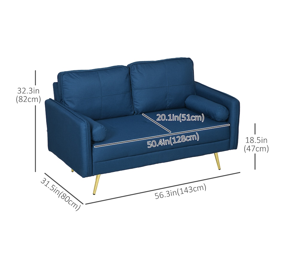 Image 929687_ALTMORE10.jpg, Product 929-687 / Price $309.99, HOMCOM 56" Loveseat Sofa with Cushions and Pillows 2 Seater Couch from HOMCOM on TSC.ca's Home & Garden department
