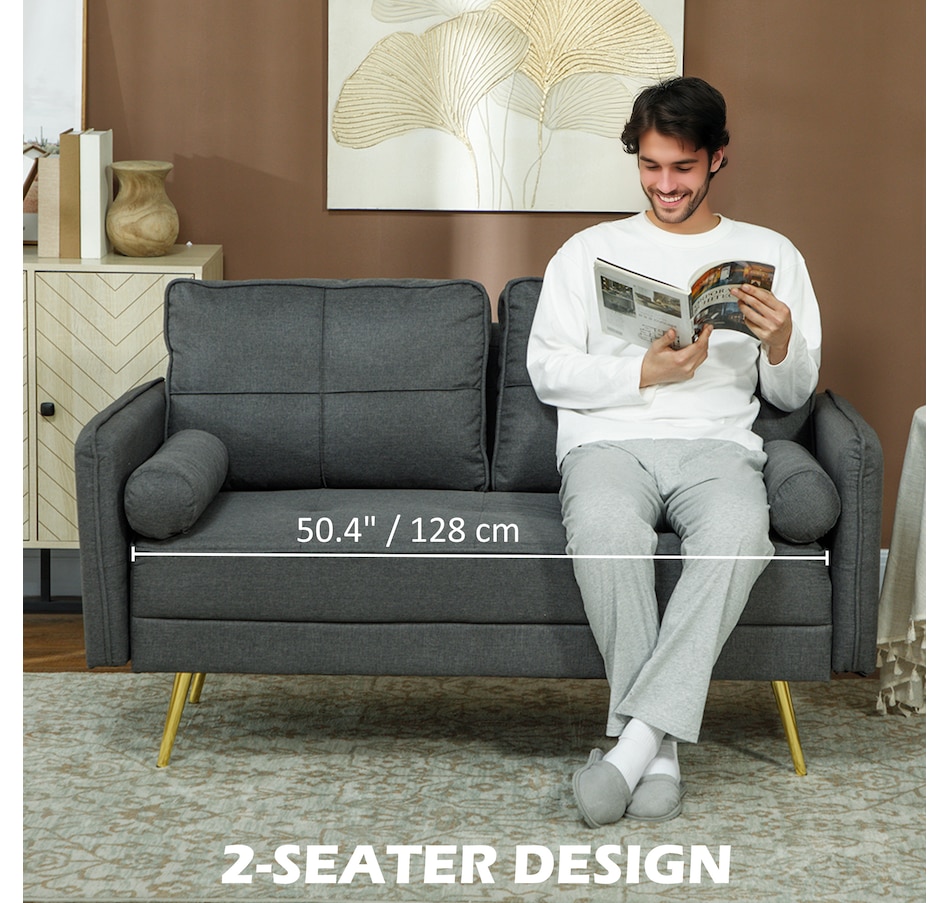 Image 929687_ALTMORE5.jpg, Product 929-687 / Price $309.99, HOMCOM 56" Loveseat Sofa with Cushions and Pillows 2 Seater Couch from HOMCOM on TSC.ca's Home & Garden department