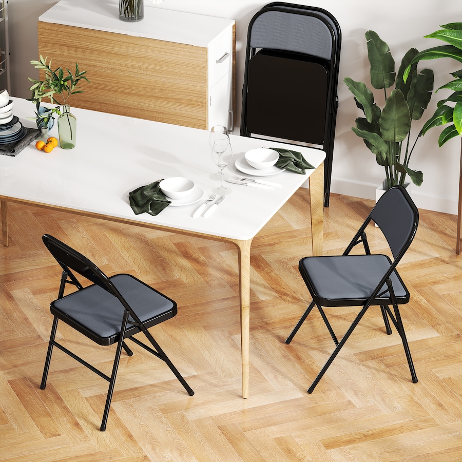 Image 929688_ALTMORE20.jpg, Product 929-688 / Price $104.99 - $117.99, HOMCOM 4 Pack Metal Folding Chairs with Corduroy Cushion Foldable Chairs from HOMCOM on TSC.ca's Home & Garden department