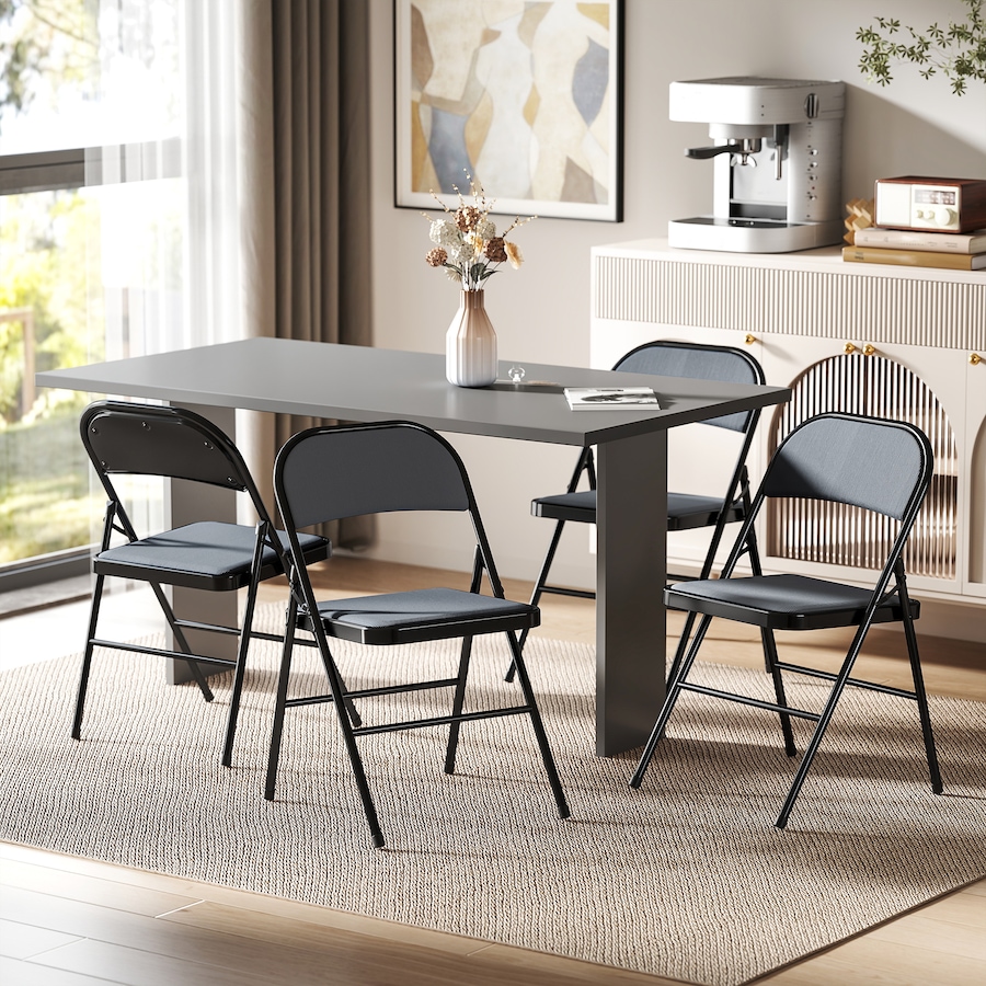 Image 929688_ALTMORE9.jpg, Product 929-688 / Price $104.99 - $117.99, HOMCOM 4 Pack Metal Folding Chairs with Corduroy Cushion Foldable Chairs from HOMCOM on TSC.ca's Home & Garden department