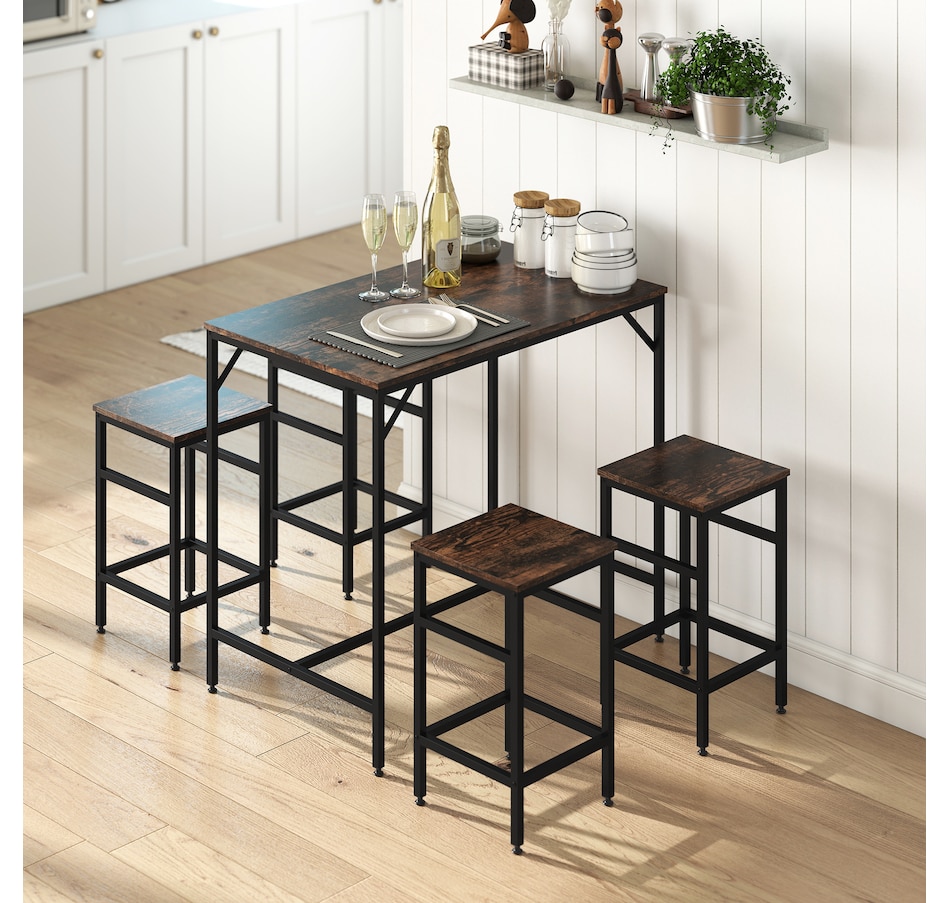 Image 929702_ALTMORE1.jpg, Product 929-702 / Price $169.99, HOMCOM 5 Pieces Industrial Bar Table Set, Dining Table Set with 4 Stools from HOMCOM on TSC.ca's Home & Garden department