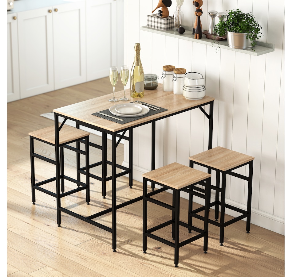 Image 929702_ALTMORE17.jpg, Product 929-702 / Price $169.99, HOMCOM 5 Pieces Industrial Bar Table Set, Dining Table Set with 4 Stools from HOMCOM on TSC.ca's Home & Garden department