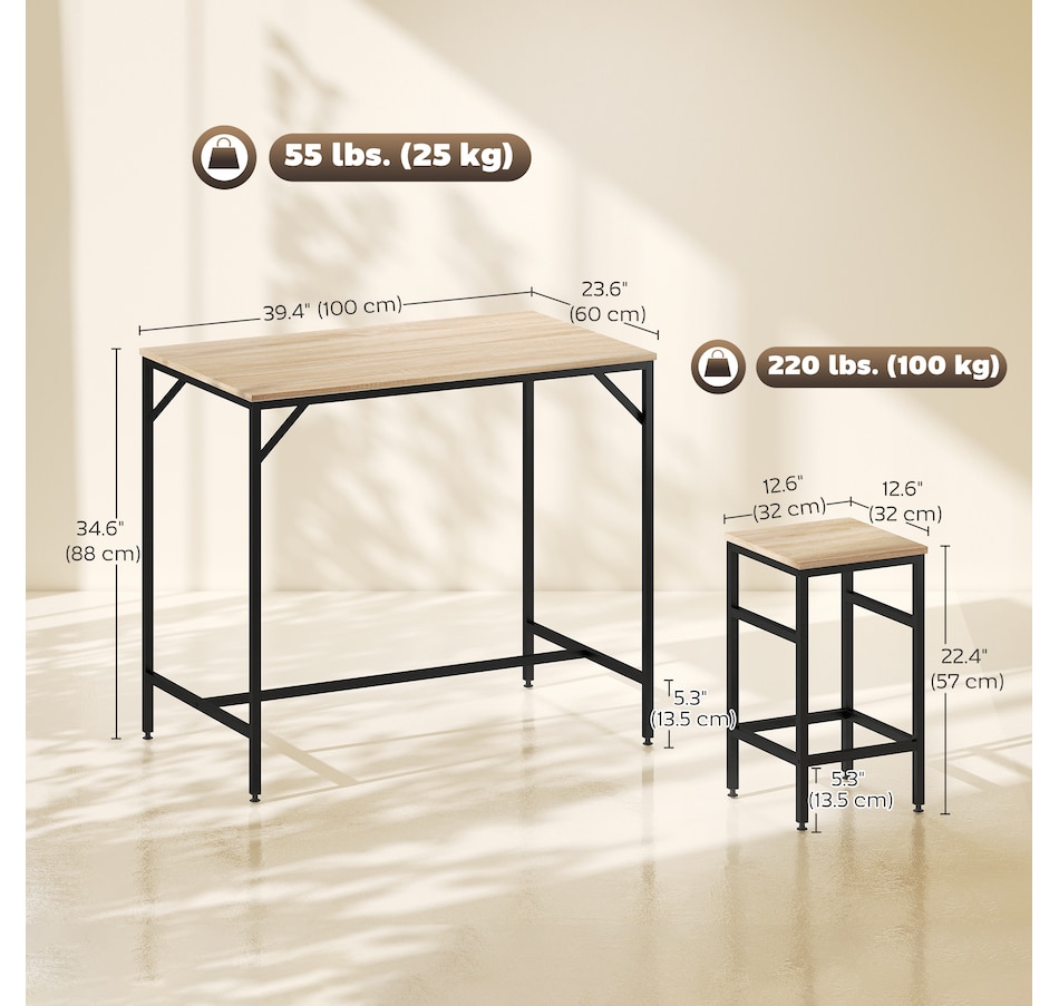 Image 929702_ALTMORE18.jpg, Product 929-702 / Price $169.99, HOMCOM 5 Pieces Industrial Bar Table Set, Dining Table Set with 4 Stools from HOMCOM on TSC.ca's Home & Garden department