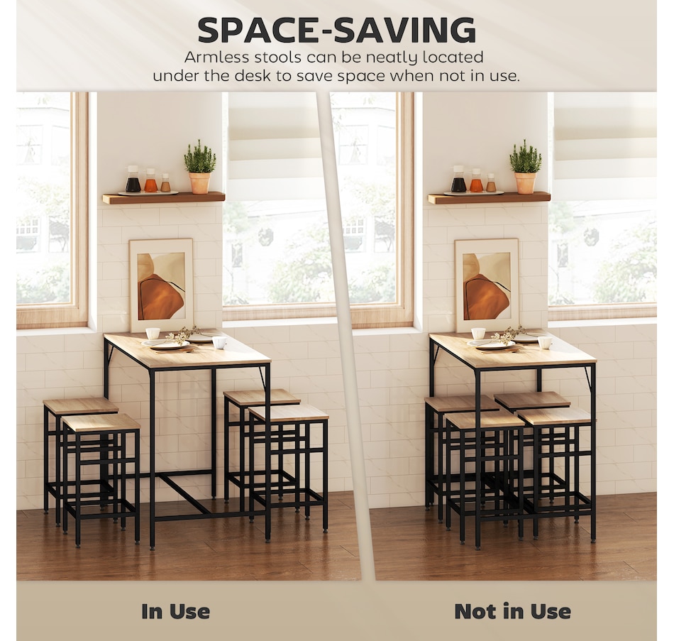 Image 929702_ALTMORE19.jpg, Product 929-702 / Price $169.99, HOMCOM 5 Pieces Industrial Bar Table Set, Dining Table Set with 4 Stools from HOMCOM on TSC.ca's Home & Garden department