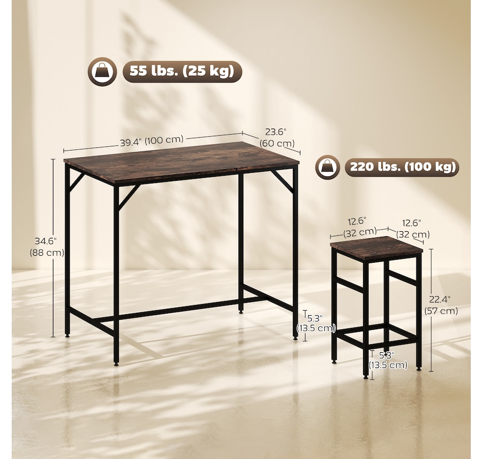 Image 929702_ALTMORE2.jpg, Product 929-702 / Price $169.99, HOMCOM 5 Pieces Industrial Bar Table Set, Dining Table Set with 4 Stools from HOMCOM on TSC.ca's Home & Garden department
