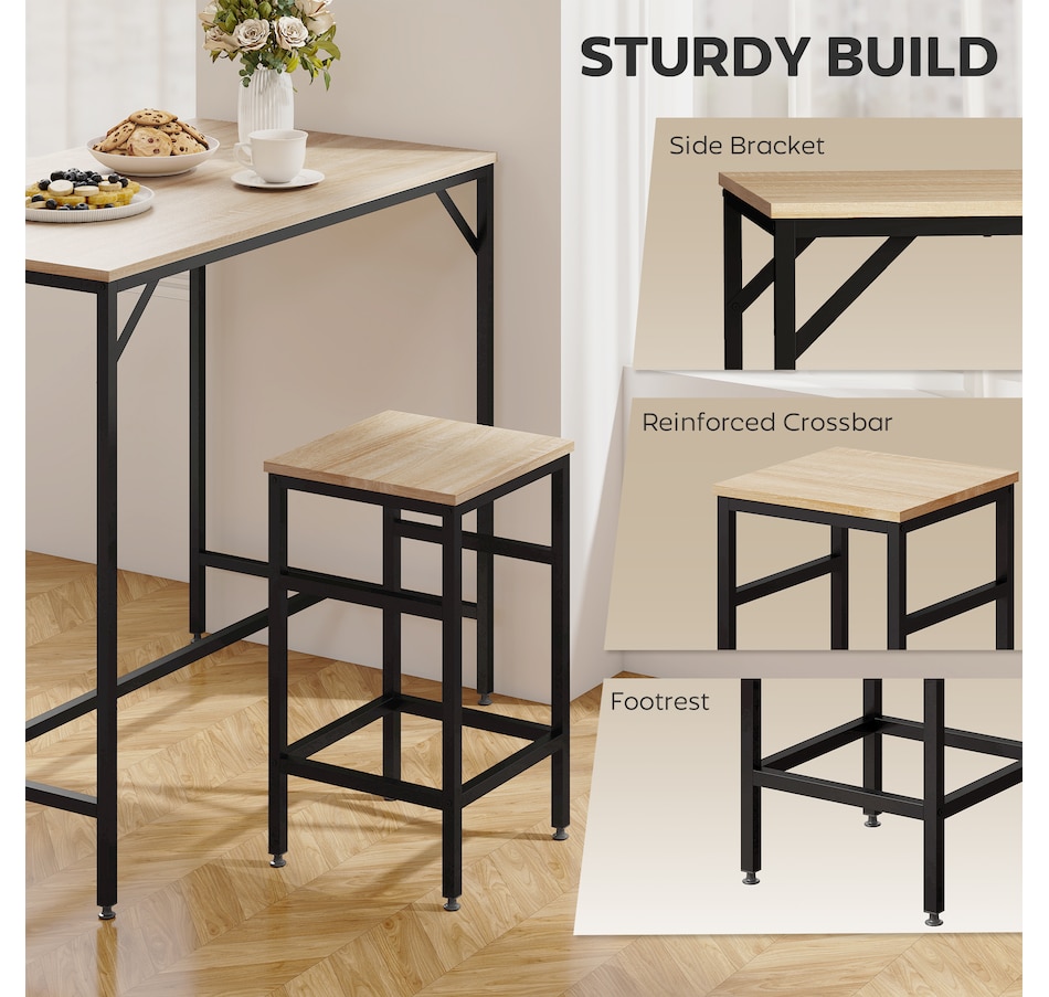 Image 929702_ALTMORE20.jpg, Product 929-702 / Price $169.99, HOMCOM 5 Pieces Industrial Bar Table Set, Dining Table Set with 4 Stools from HOMCOM on TSC.ca's Home & Garden department