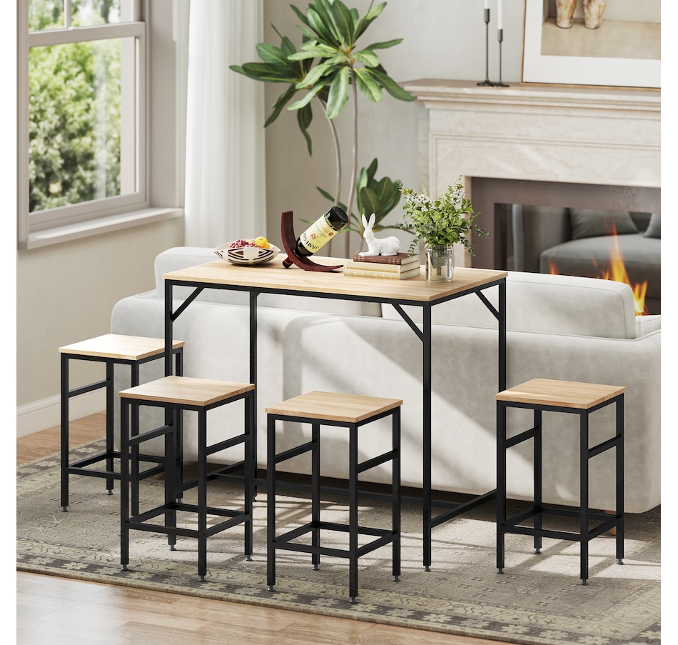 Image 929702_ALTMORE23.jpg, Product 929-702 / Price $169.99, HOMCOM 5 Pieces Industrial Bar Table Set, Dining Table Set with 4 Stools from HOMCOM on TSC.ca's Home & Garden department