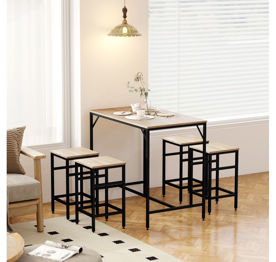 Image 929702_ALTMORE24.jpg, Product 929-702 / Price $169.99, HOMCOM 5 Pieces Industrial Bar Table Set, Dining Table Set with 4 Stools from HOMCOM on TSC.ca's Home & Garden department