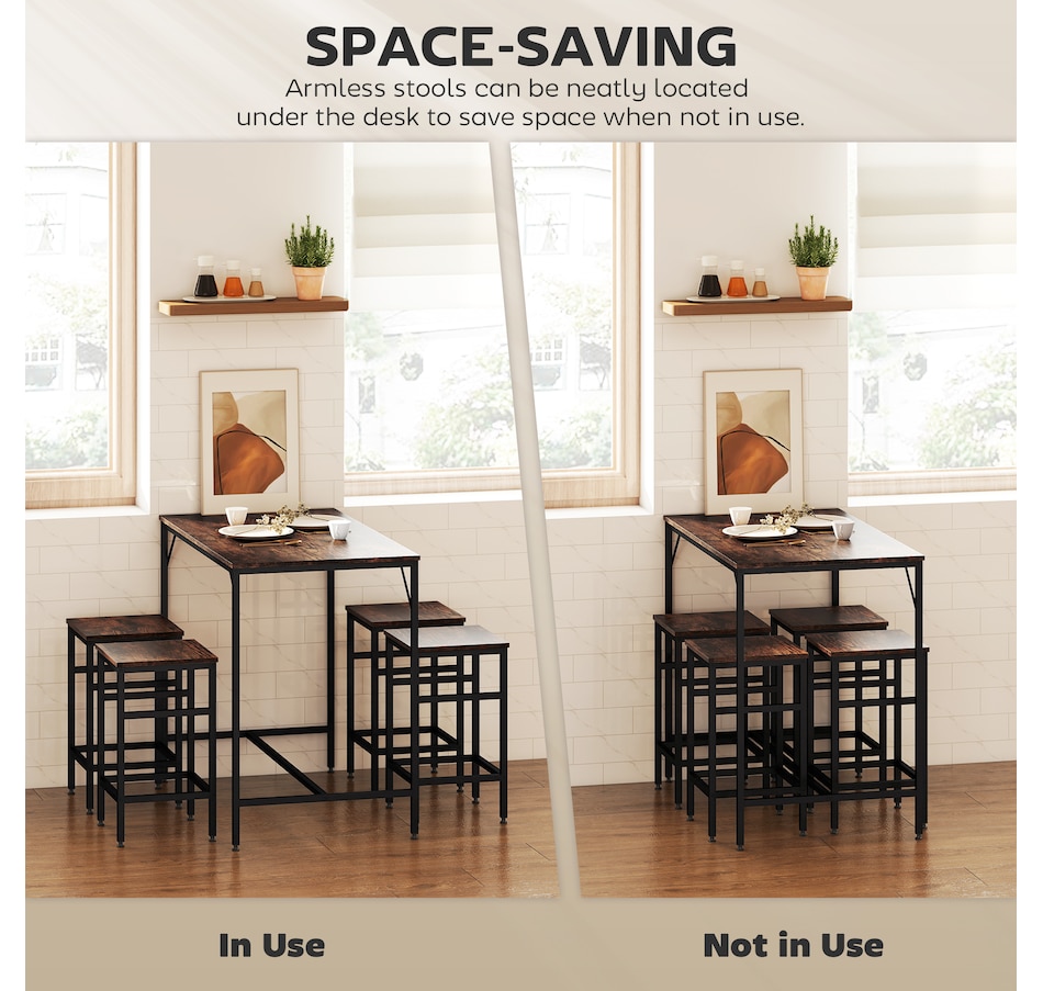 Image 929702_ALTMORE3.jpg, Product 929-702 / Price $169.99, HOMCOM 5 Pieces Industrial Bar Table Set, Dining Table Set with 4 Stools from HOMCOM on TSC.ca's Home & Garden department