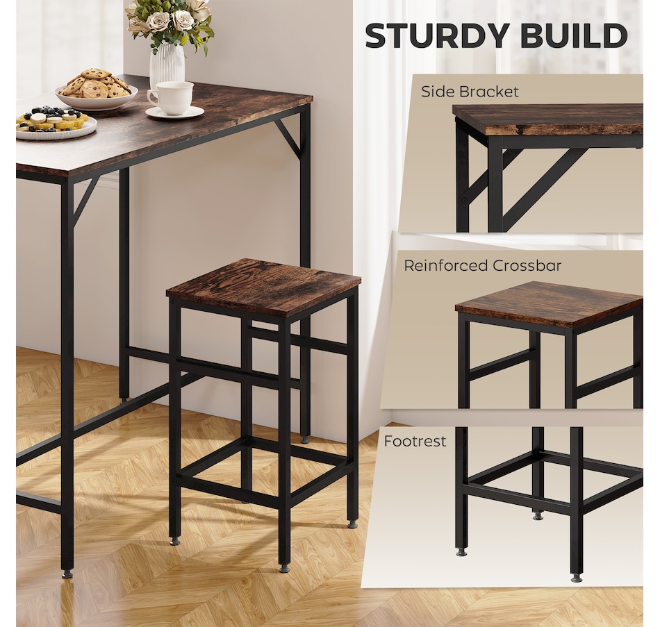 Image 929702_ALTMORE4.jpg, Product 929-702 / Price $169.99, HOMCOM 5 Pieces Industrial Bar Table Set, Dining Table Set with 4 Stools from HOMCOM on TSC.ca's Home & Garden department