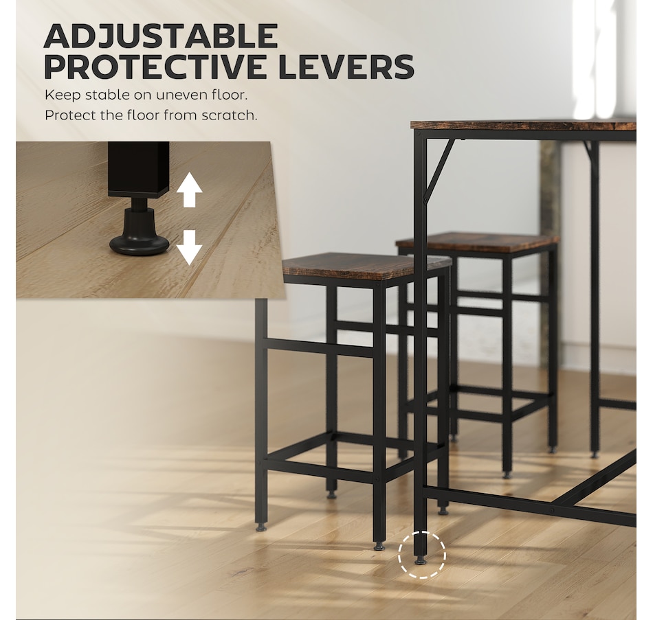 Image 929702_ALTMORE5.jpg, Product 929-702 / Price $169.99, HOMCOM 5 Pieces Industrial Bar Table Set, Dining Table Set with 4 Stools from HOMCOM on TSC.ca's Home & Garden department