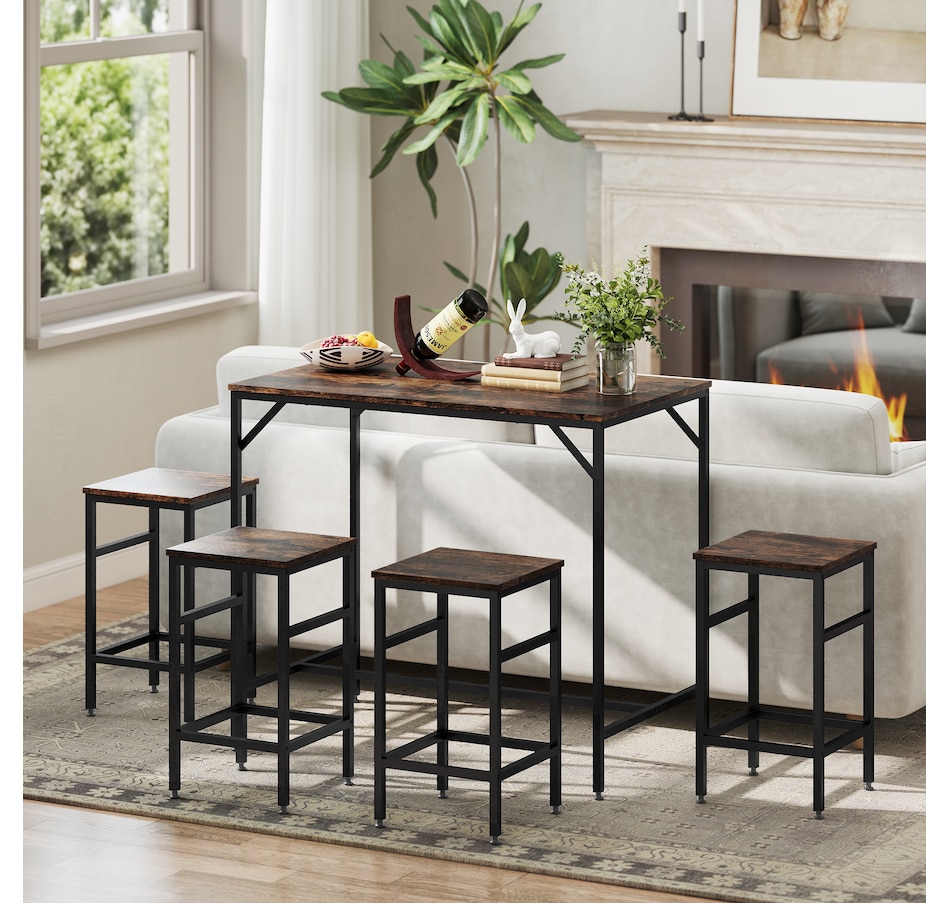 Image 929702_ALTMORE7.jpg, Product 929-702 / Price $169.99, HOMCOM 5 Pieces Industrial Bar Table Set, Dining Table Set with 4 Stools from HOMCOM on TSC.ca's Home & Garden department