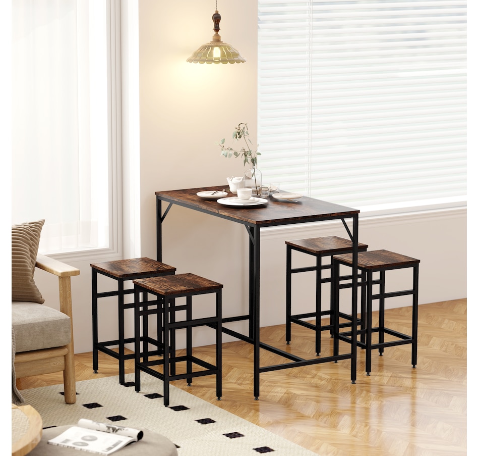 Image 929702_ALTMORE8.jpg, Product 929-702 / Price $169.99, HOMCOM 5 Pieces Industrial Bar Table Set, Dining Table Set with 4 Stools from HOMCOM on TSC.ca's Home & Garden department