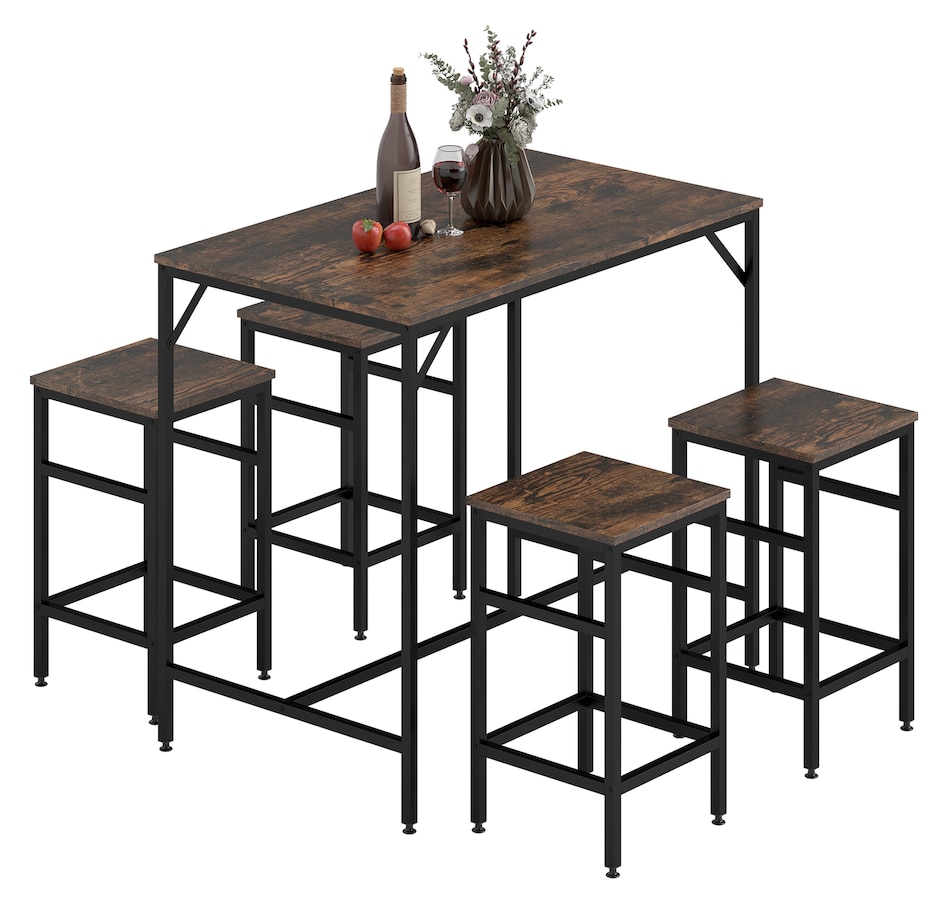 Image 929702_ST01.jpg, Product 929-702 / Price $169.99, HOMCOM 5 Pieces Industrial Bar Table Set, Dining Table Set with 4 Stools from HOMCOM on TSC.ca's Home & Garden department