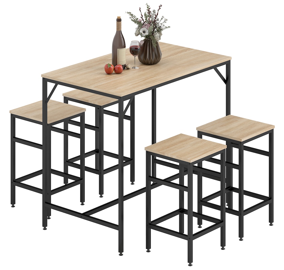 Image 929702_ST02.jpg, Product 929-702 / Price $169.99, HOMCOM 5 Pieces Industrial Bar Table Set, Dining Table Set with 4 Stools from HOMCOM on TSC.ca's Home & Garden department