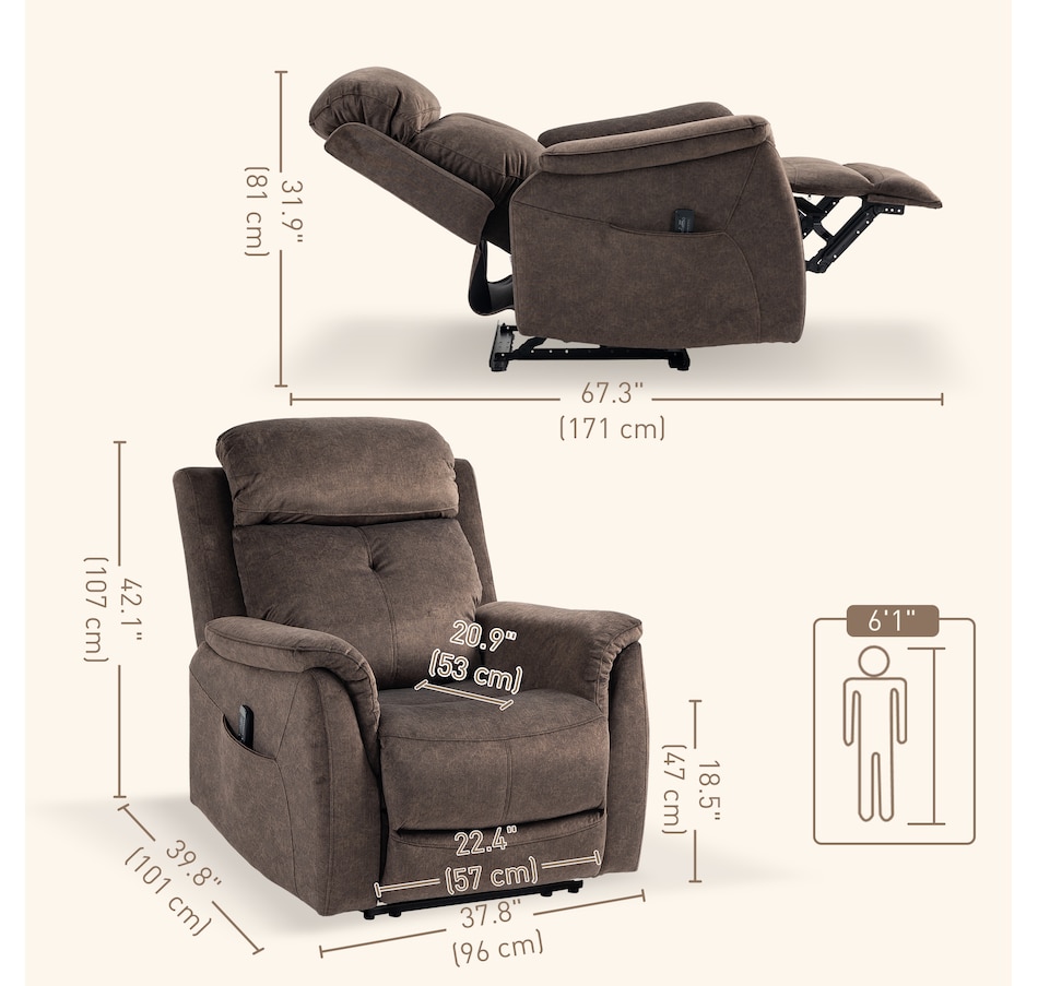 Image 929705_ALTMORE10.jpg, Product 929-705 / Price $519.99 - $559.99, HOMCOM Manual Recliner Chair with 8 Vibration Massage, Side Pockets from HOMCOM on TSC.ca's Home & Garden department