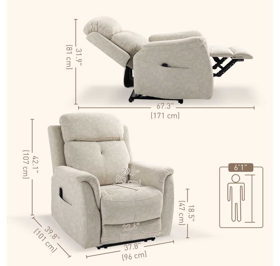 Image 929705_ALTMORE2.jpg, Product 929-705 / Price $519.99 - $559.99, HOMCOM Manual Recliner Chair with 8 Vibration Massage, Side Pockets from HOMCOM on TSC.ca's Home & Garden department