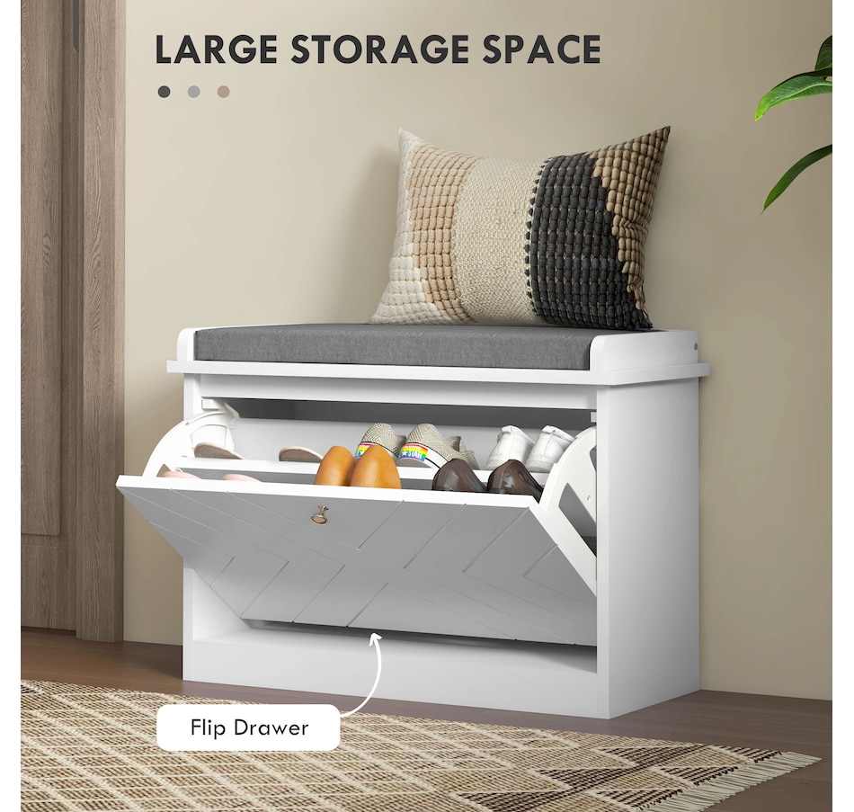 Image 929708_ALTMORE11.jpg, Product 929-708 / Price $94.99 - $114.99, HOMCOM Shoe Bench with Flip Drawer and Cushion for Entryway from HOMCOM on TSC.ca's Home & Garden department