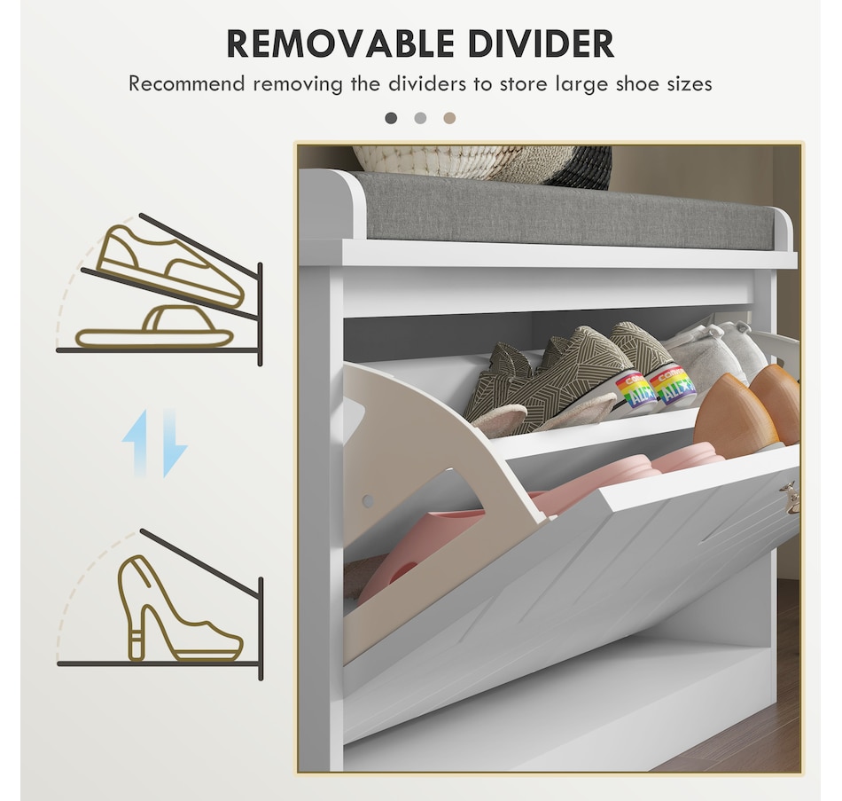 Image 929708_ALTMORE13.jpg, Product 929-708 / Price $94.99 - $114.99, HOMCOM Shoe Bench with Flip Drawer and Cushion for Entryway from HOMCOM on TSC.ca's Home & Garden department