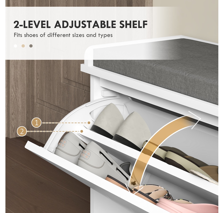 Image 929708_ALTMORE20.jpg, Product 929-708 / Price $94.99 - $114.99, HOMCOM Shoe Bench with Flip Drawer and Cushion for Entryway from HOMCOM on TSC.ca's Home & Garden department
