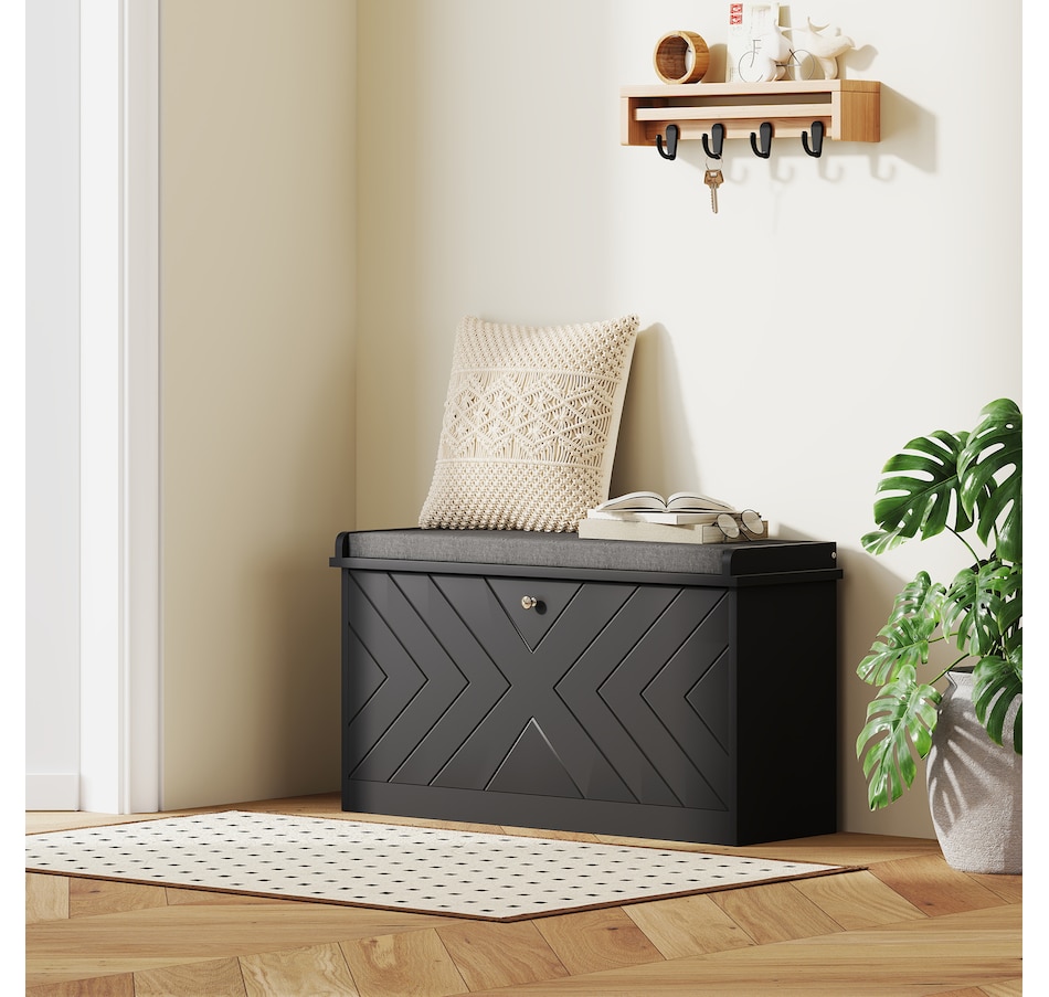 Image 929708_ALTMORE25.jpg, Product 929-708 / Price $94.99 - $114.99, HOMCOM Shoe Bench with Flip Drawer and Cushion for Entryway from HOMCOM on TSC.ca's Home & Garden department